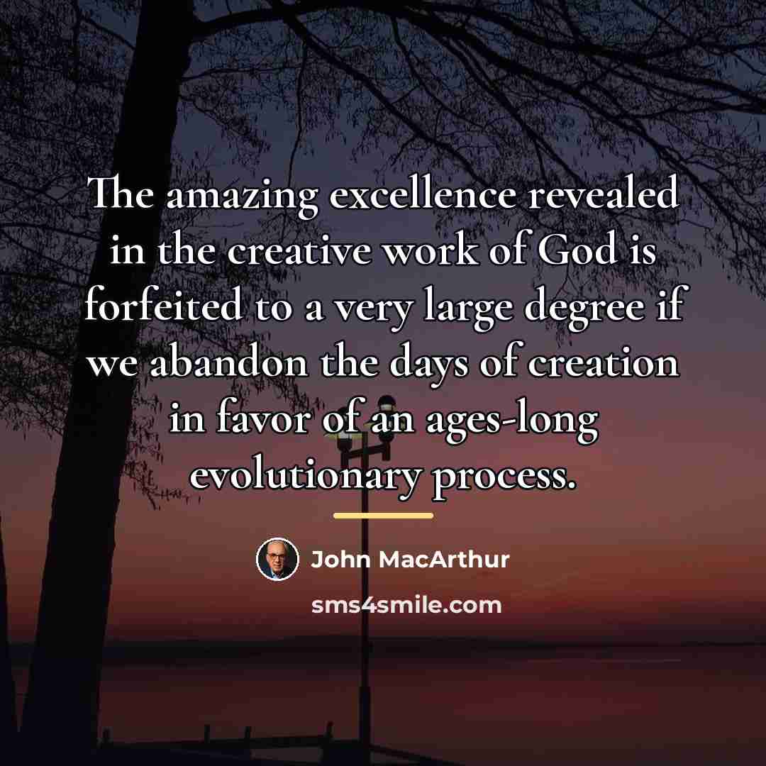 “The amazing excellence revealed in the creative work of God…” quote by John Macarthur
