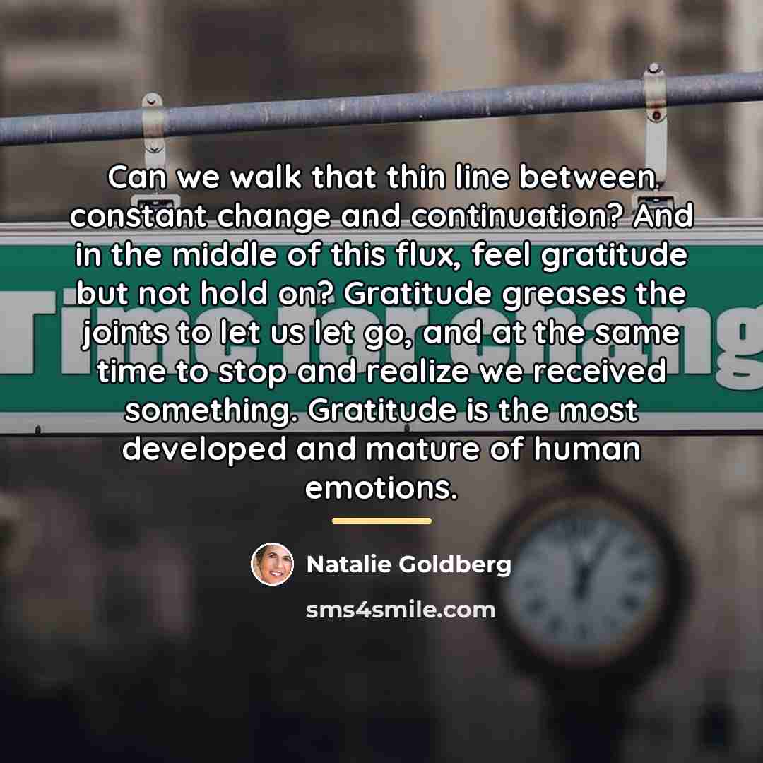 “Can we walk that thin line between constant change and…” quote by Natalie Goldberg