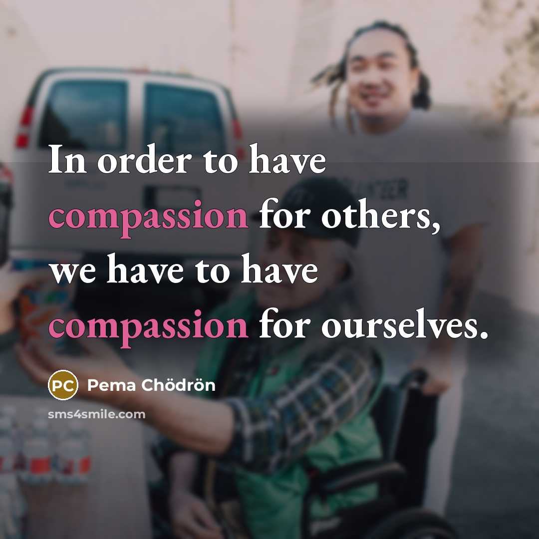 “In order to have compassion for others, we have to…” quote by Pema Chodron