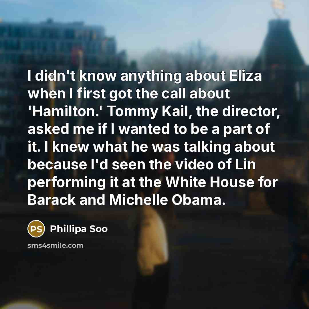 “I didn't know anything about Eliza when I first got…” quote by Phillipa Soo
