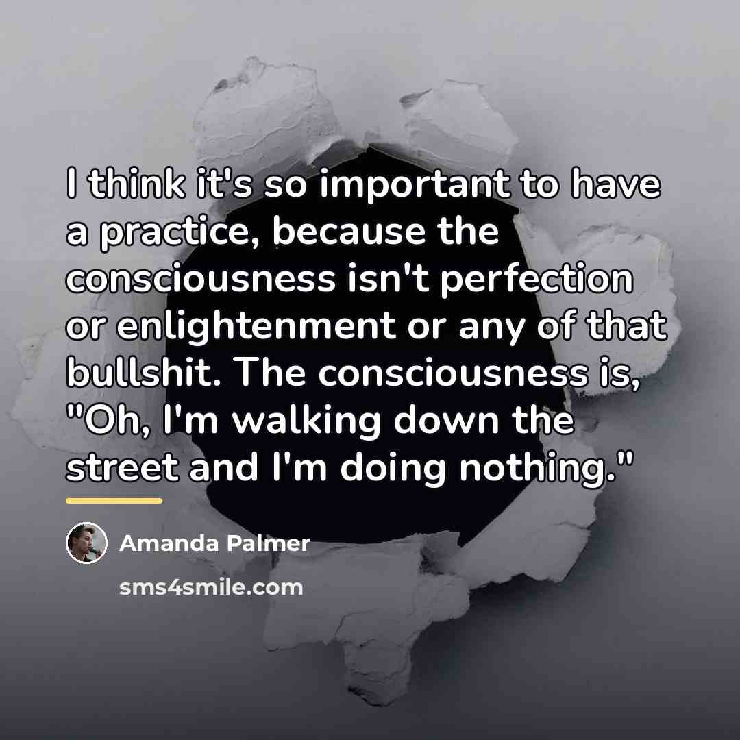 “I think it's so important to have a practice, because…” quote by Amanda Palmer