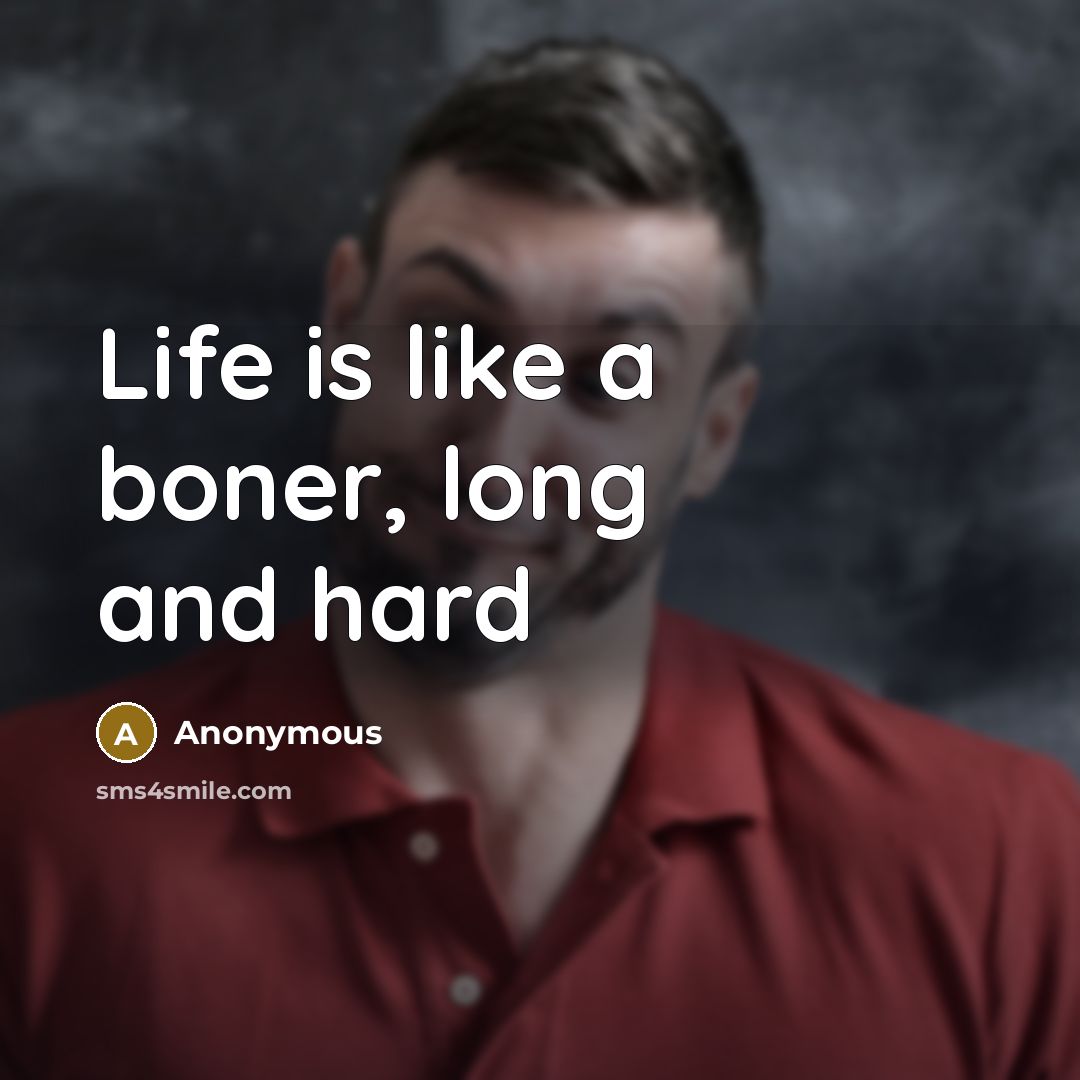 “Life is like a boner, long and hard…” quote by Anonymous
