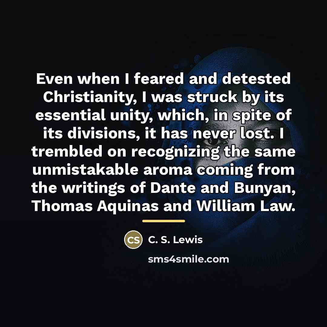 “Even when I feared and detested Christianity, I was struck…” quote by C. S. Lewis