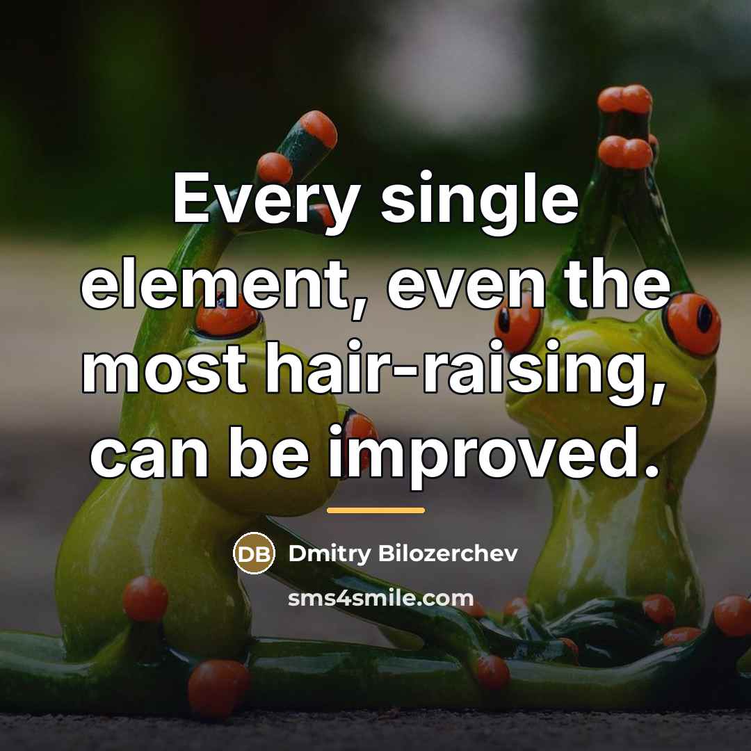 “Every single element, even the most hair-raising, can be improved.…” quote by Dmitry Bilozerchev