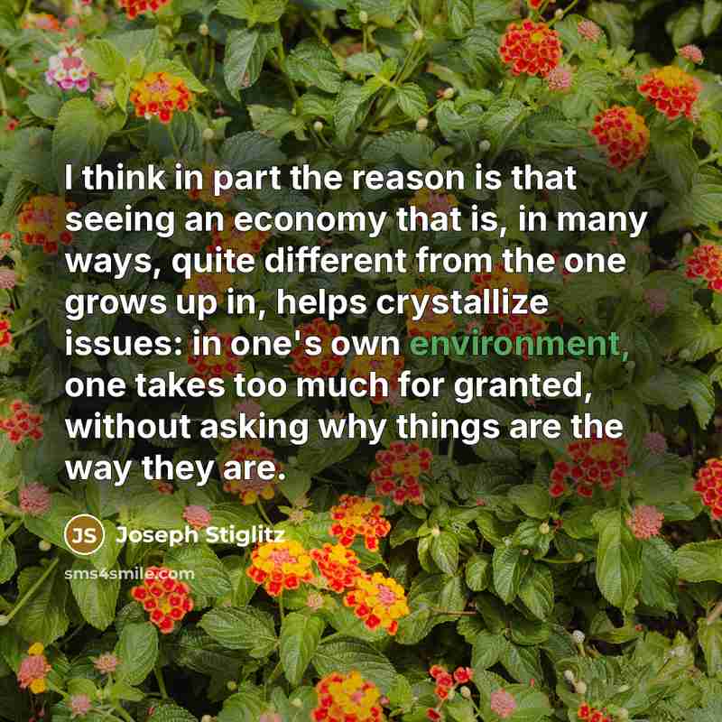 “I think in part the reason is that seeing an…” quote by Joseph Stiglitz