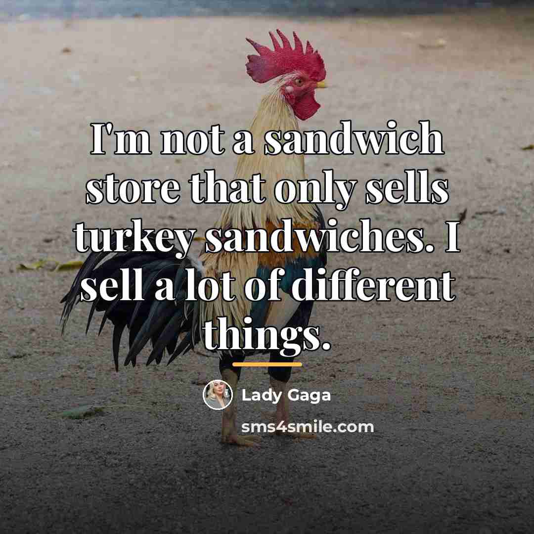 “I'm not a sandwich store that only sells turkey sandwiches.…” quote by Lady Gaga
