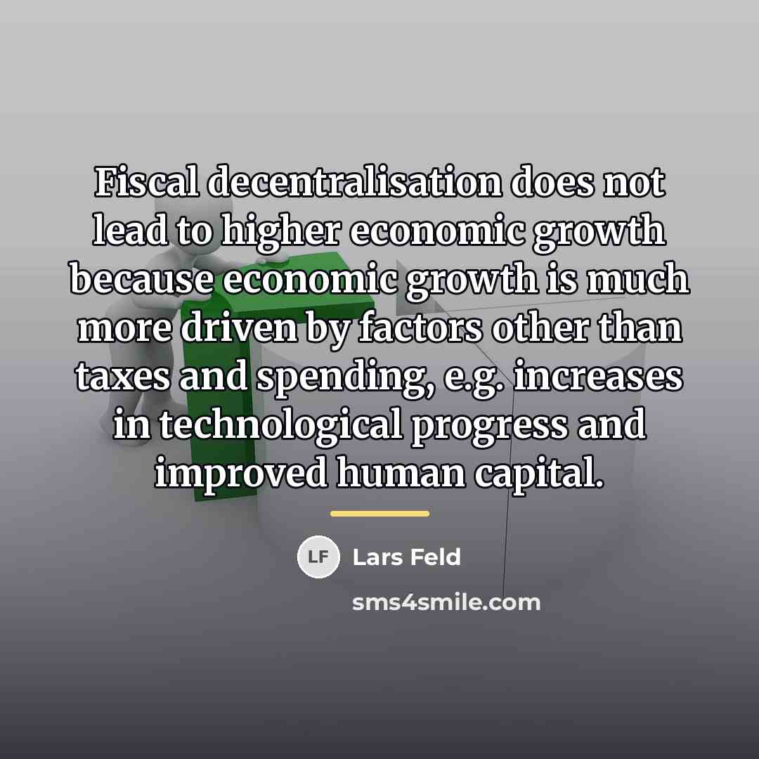“Fiscal decentralisation does not lead to higher economic growth because…” quote by Lars Feld
