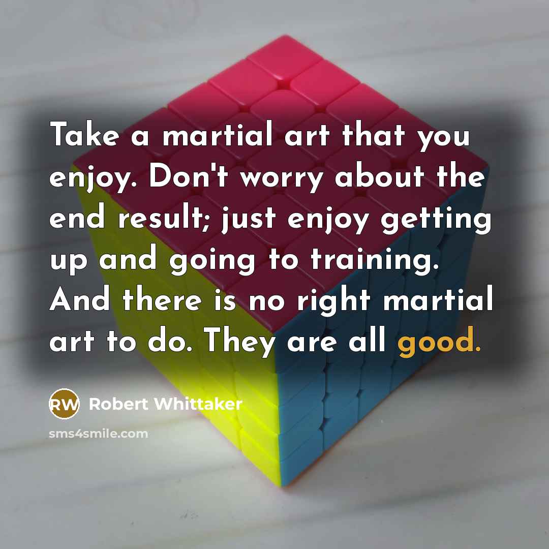 “Take a martial art that you enjoy. Don't worry about…” quote by Robert Whittaker
