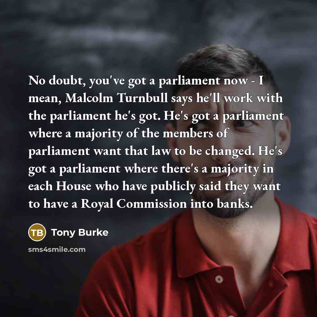 “No doubt, you've got a parliament now - I mean,…” quote by Tony Burke
