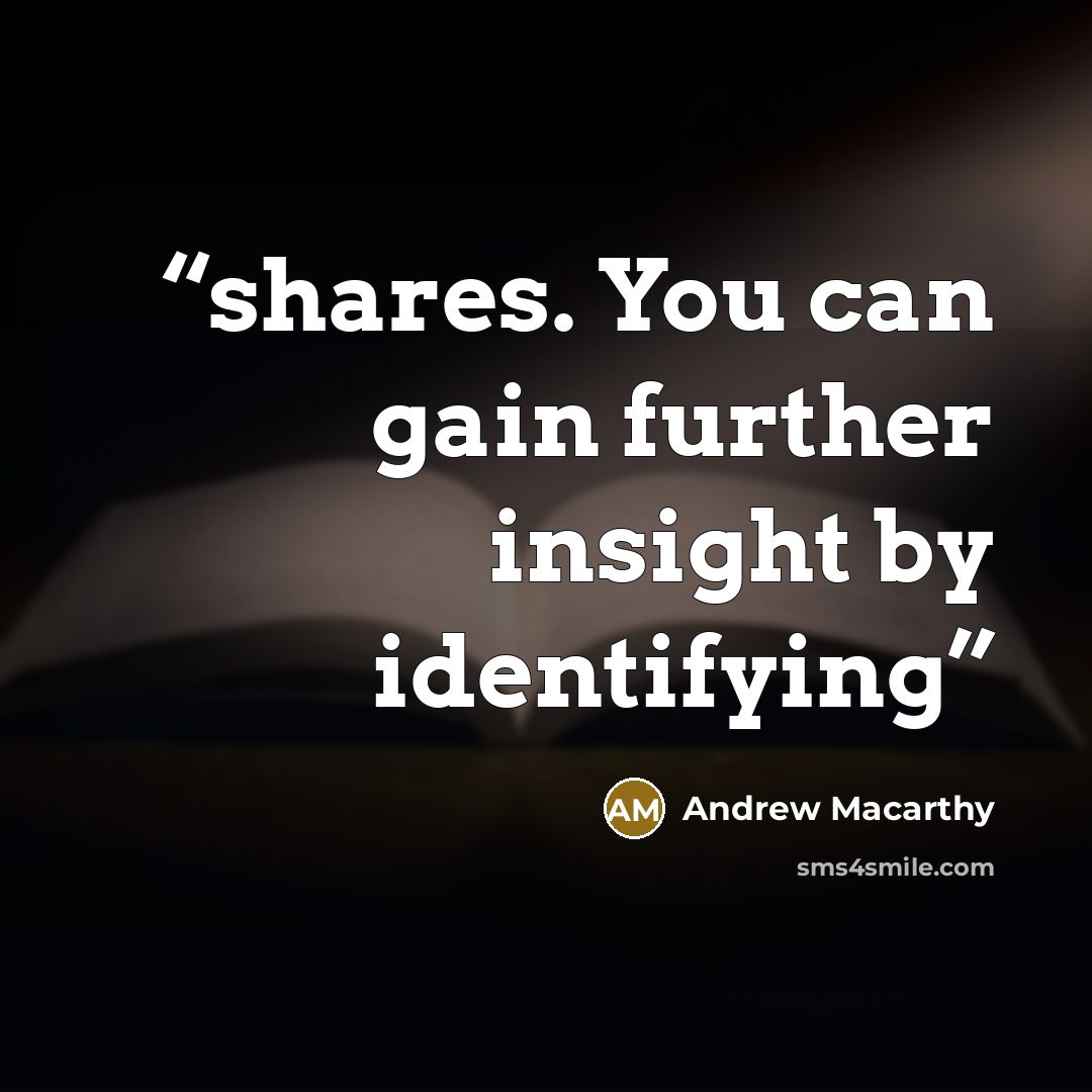 “shares. You can gain further insight by identifying” quote by Andrew Macarthy
