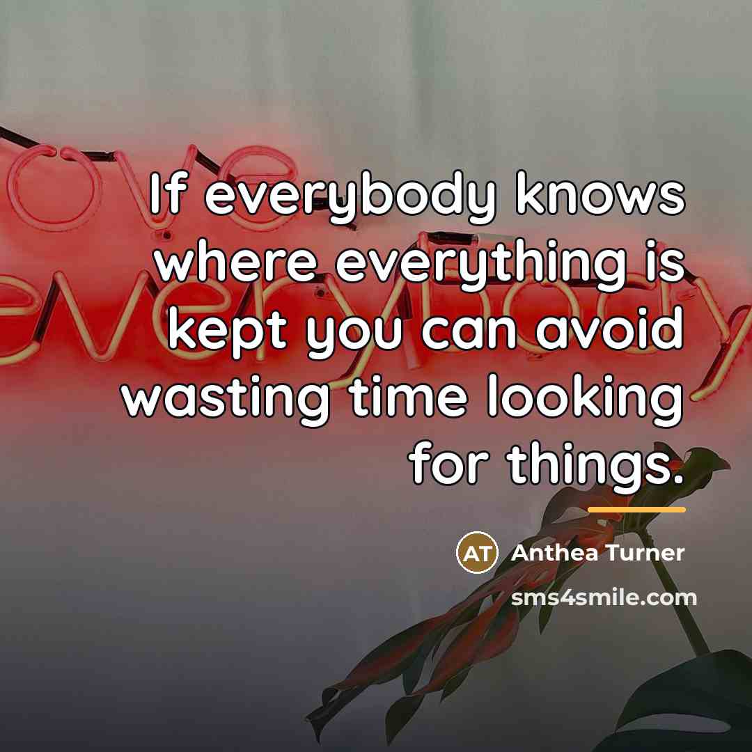 “If everybody knows where everything is kept you can avoid…” quote by Anthea Turner