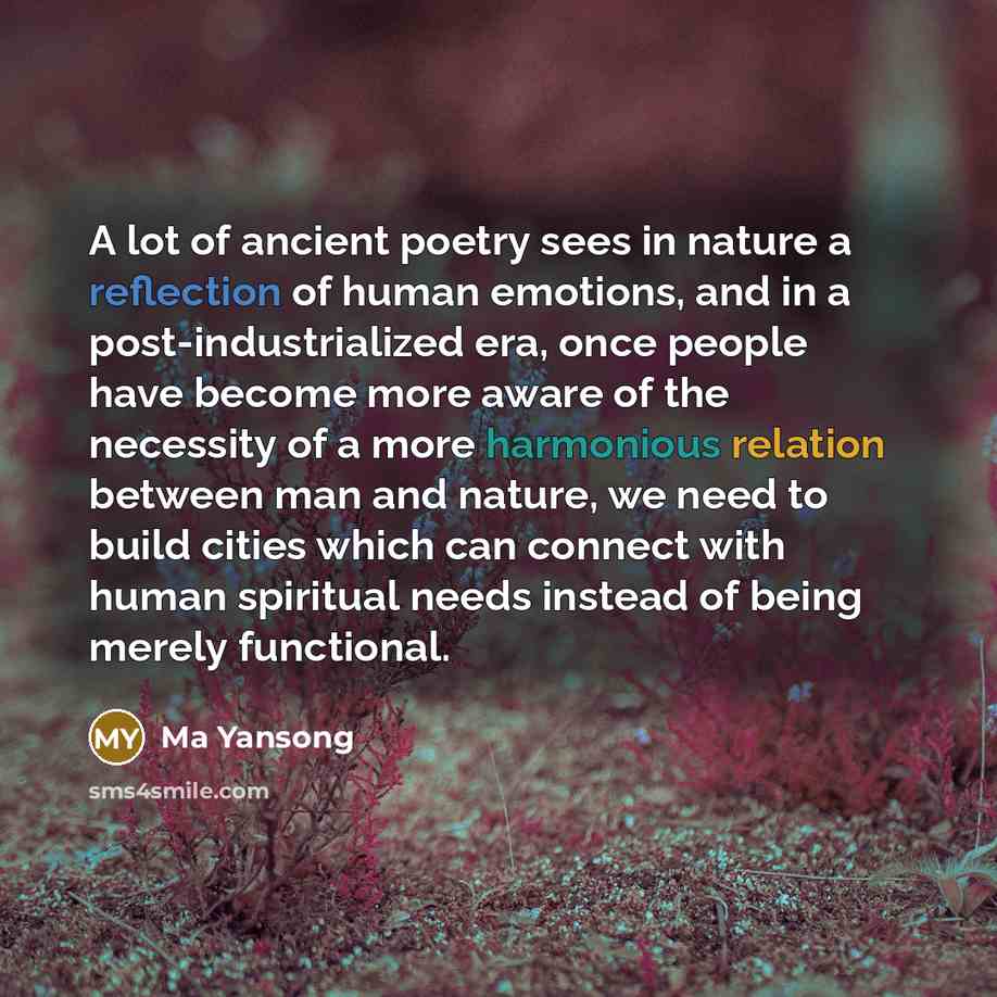 “A lot of ancient poetry sees in nature a reflection…” quote by Ma Yansong