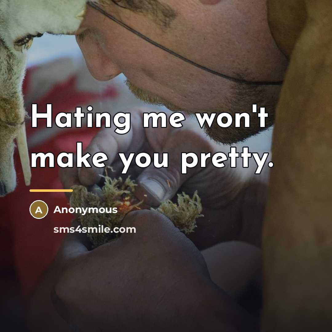 “Hating me won't make you pretty.…” quote by Anonymous