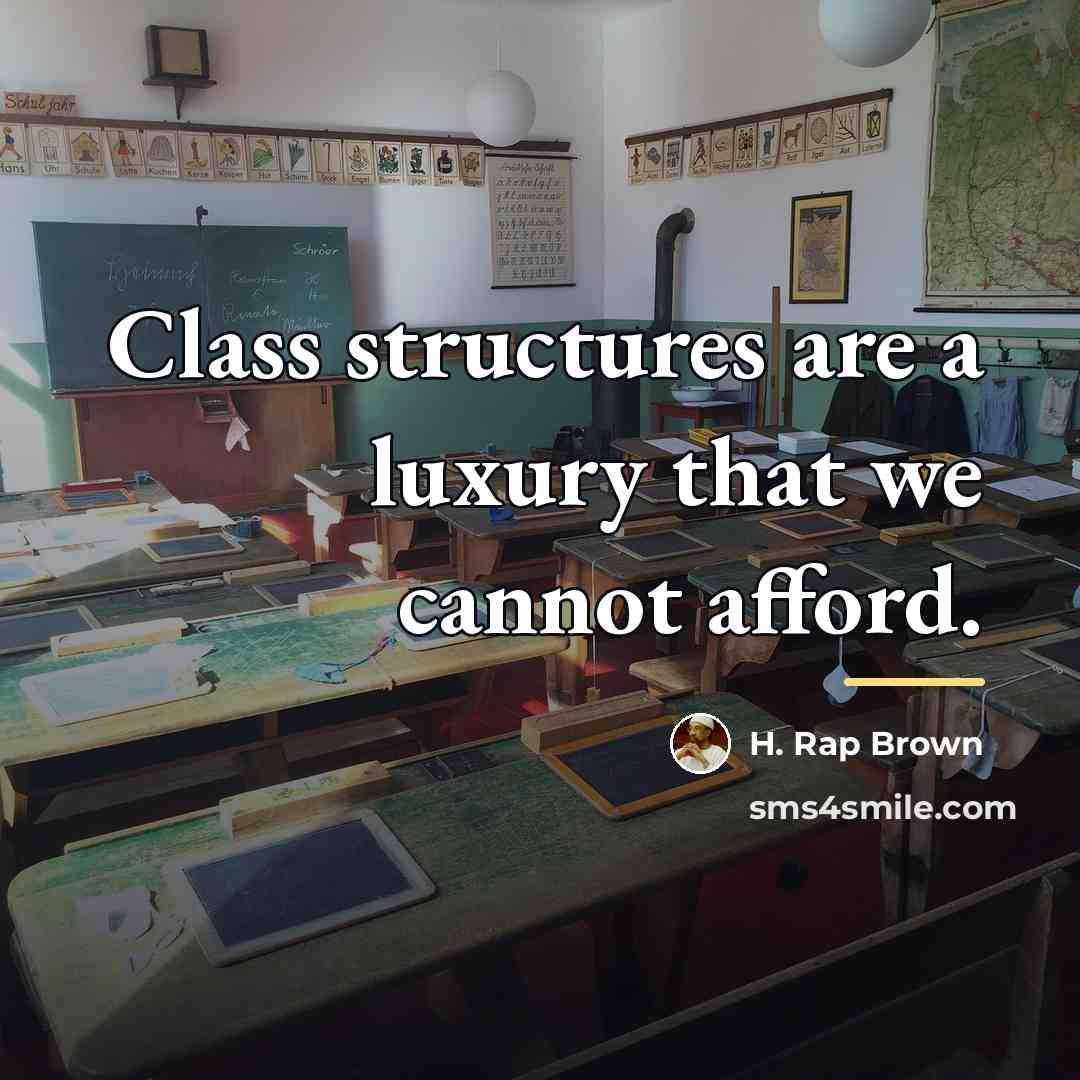 “Class structures are a luxury that we cannot afford.…” quote by H. Rap Brown