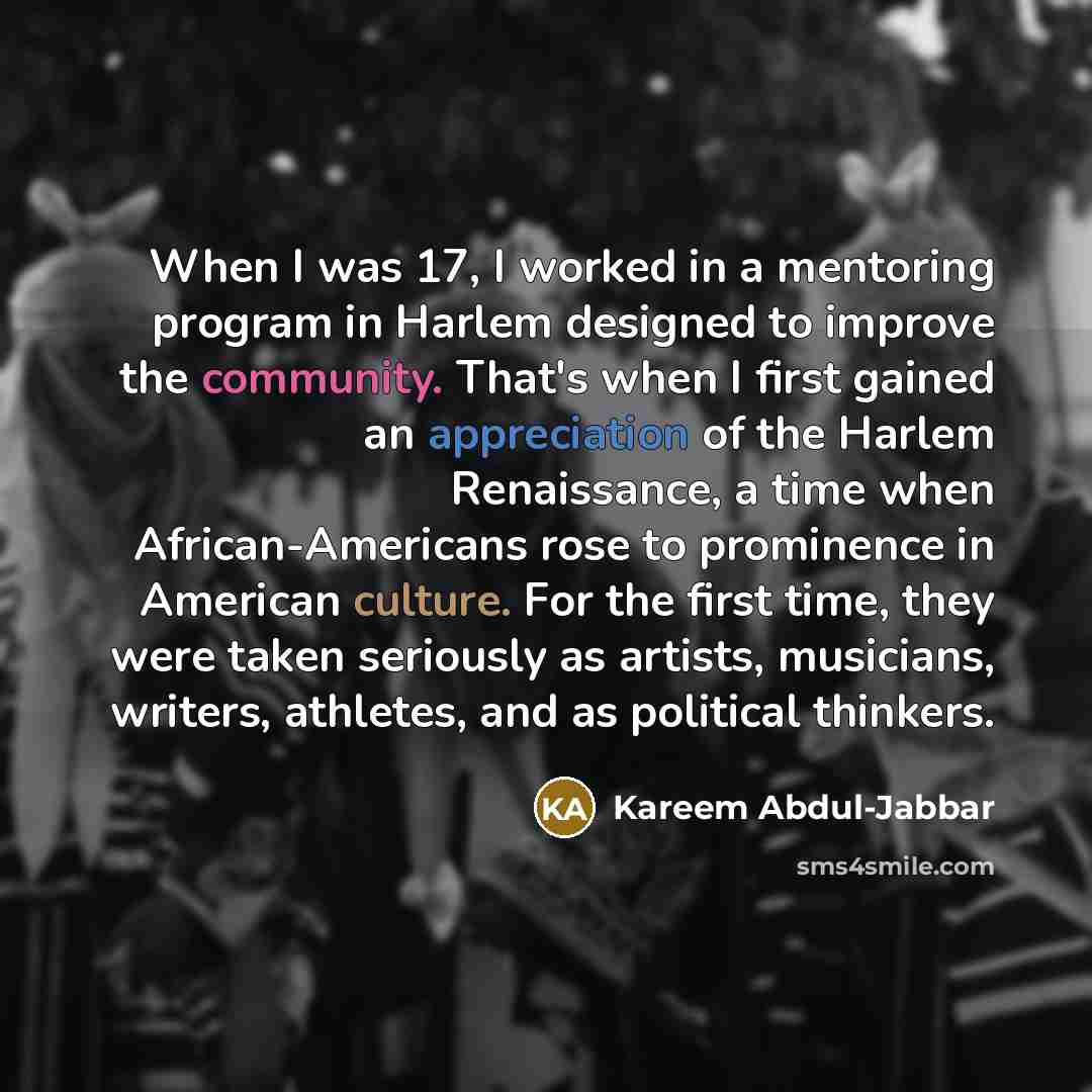 “When I was 17, I worked in a mentoring program…” quote by Kareem Abdul-Jabbar