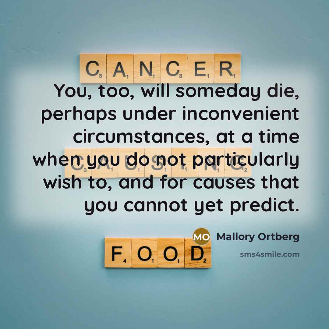 “You, too, will someday die, perhaps under inconvenient circumstances, at…” quote by Mallory Ortberg