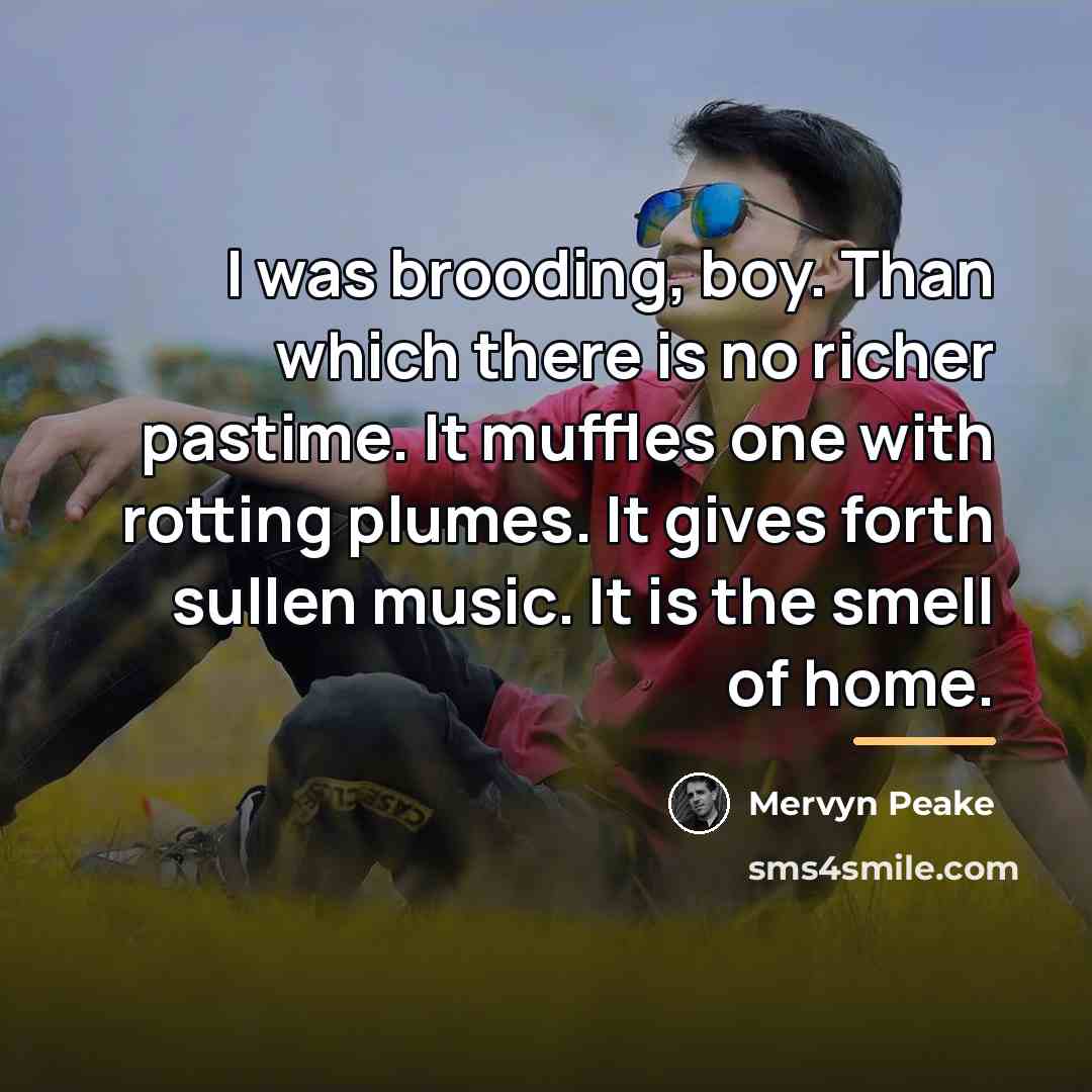 “I was brooding, boy. Than which there is no richer…” quote by Mervyn Peake