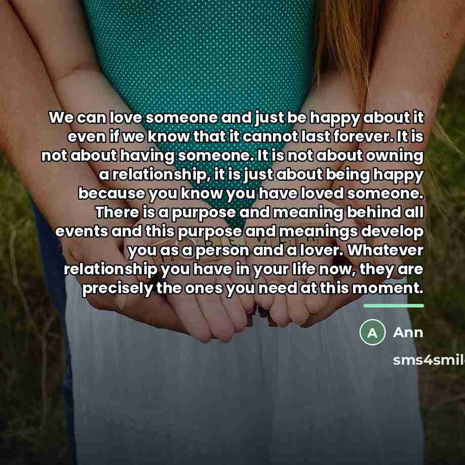 “We can love someone and just be happy about it…” quote by Ann
