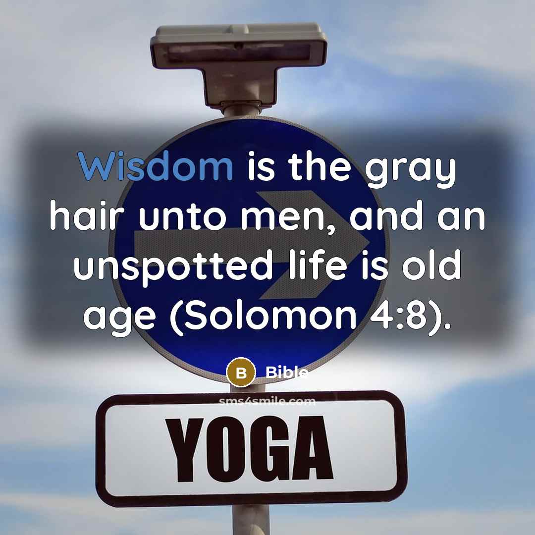 “Wisdom is the gray hair unto men, and an unspotted…” quote by Bible