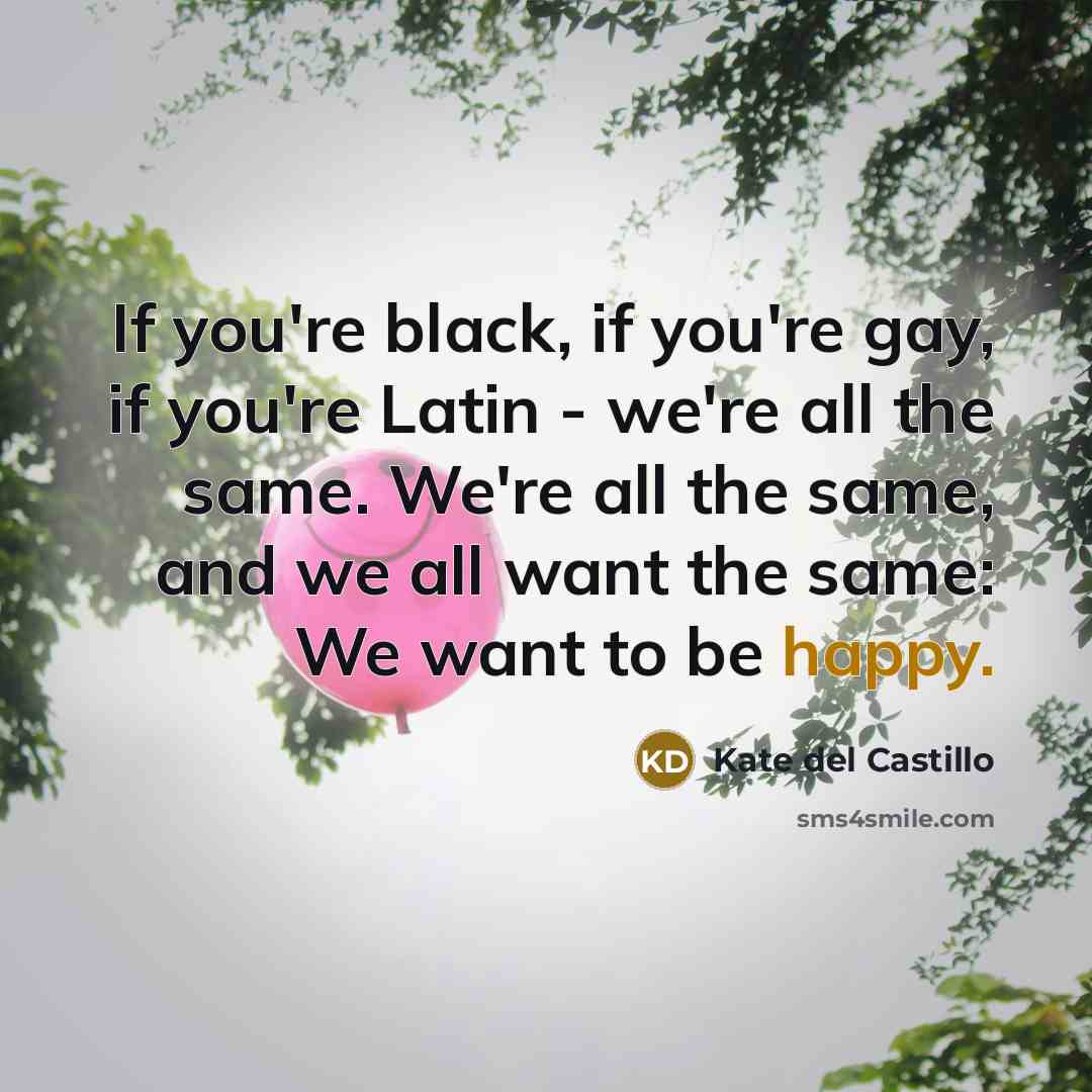 “If you're black, if you're gay, if you're Latin -…” quote by Kate del Castillo