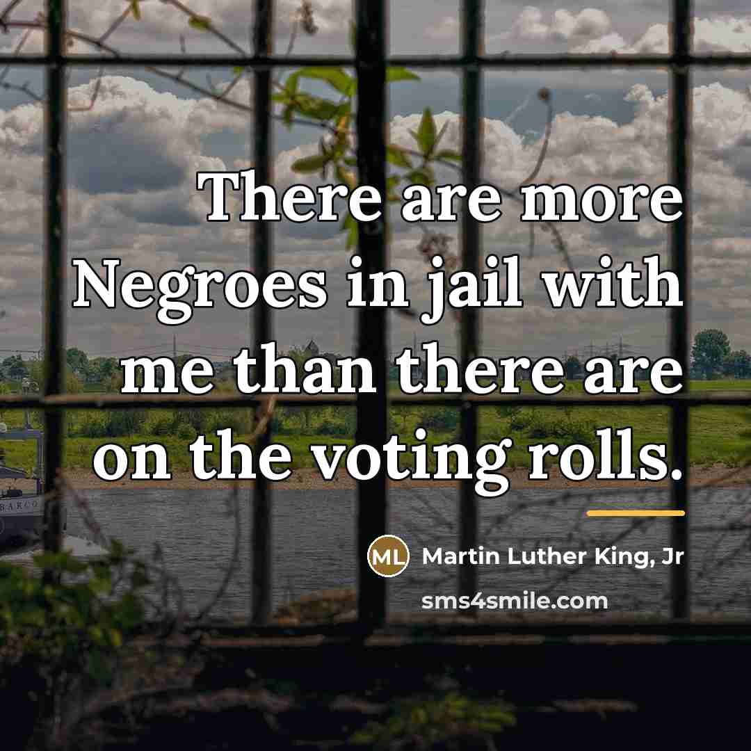 “There are more Negroes in jail with me than there…” quote by Martin Luther King, Jr