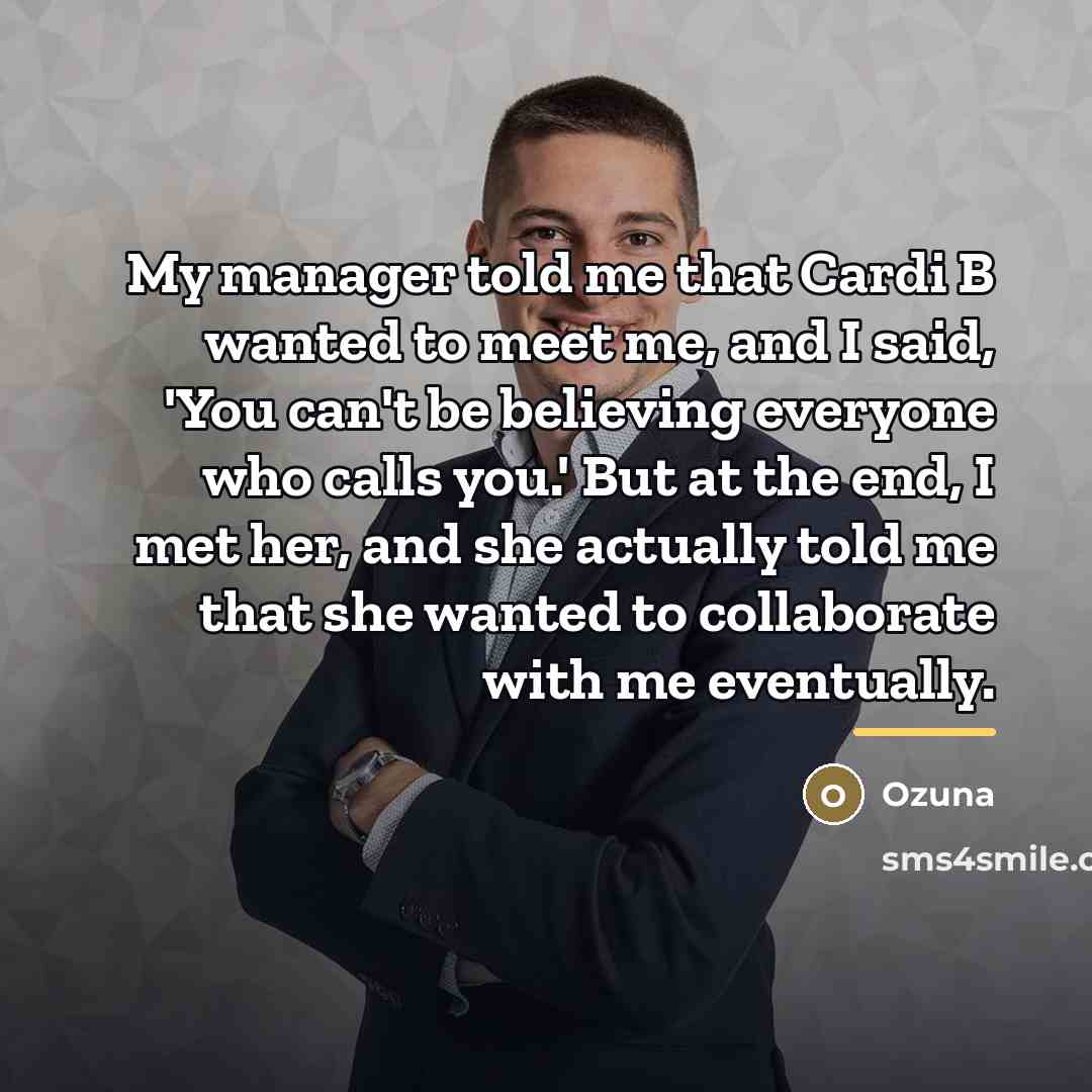“My manager told me that Cardi B wanted to meet…” quote by Ozuna