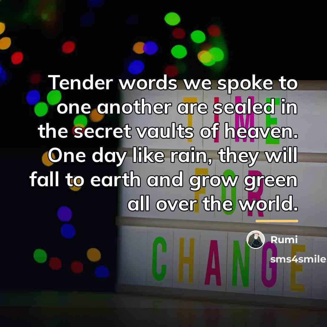 “Tender words we spoke to one another are sealed in…” quote by Rumi