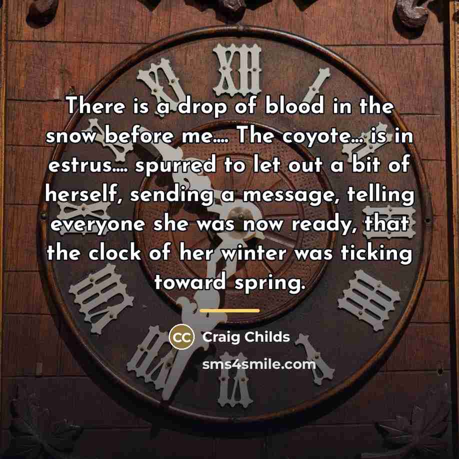 “There is a drop of blood in the snow before…” quote by Craig Childs