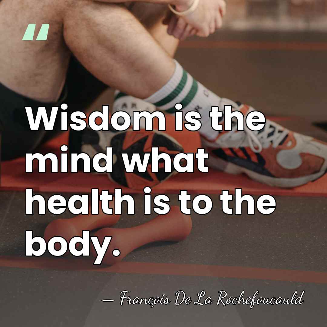 Wisdom is the mind what health is to the body. - Francois de La Rochefoucauld