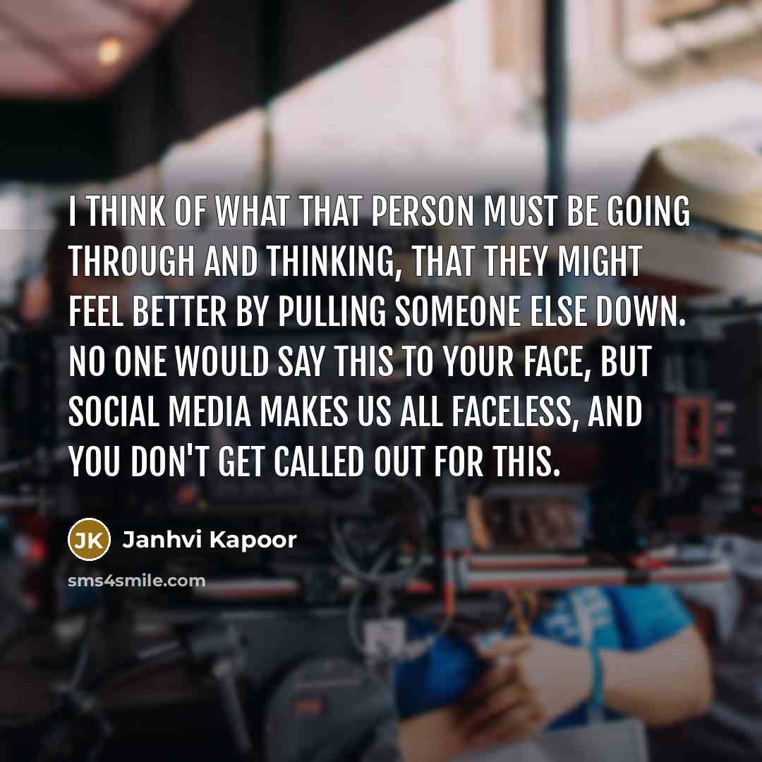 “I think of what that person must be going through…” quote by Janhvi Kapoor