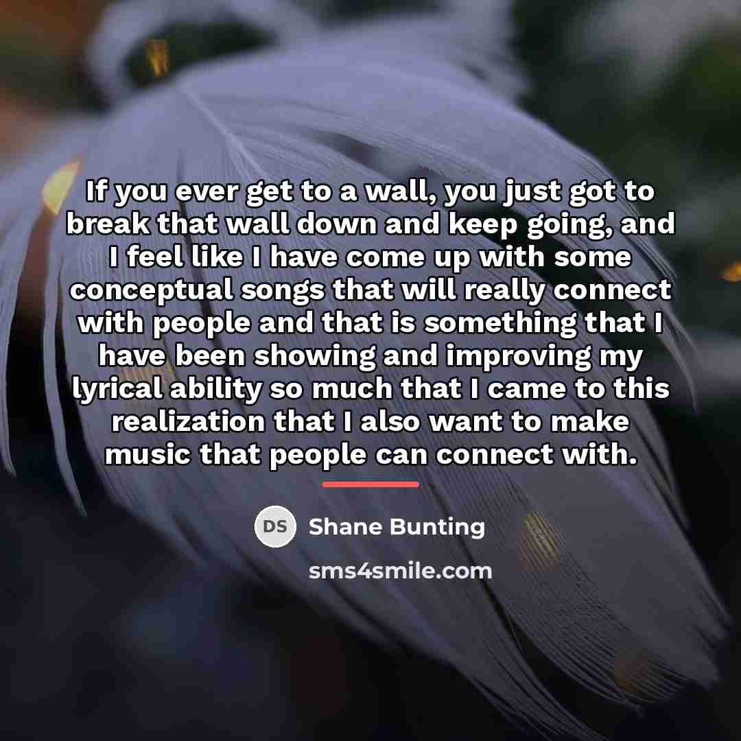 “If you ever get to a wall, you just got…” quote by Shane Bunting
