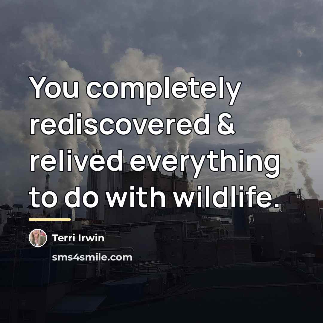 “You completely rediscovered & relived everything to do with wildlife.…” quote by Terri Irwin