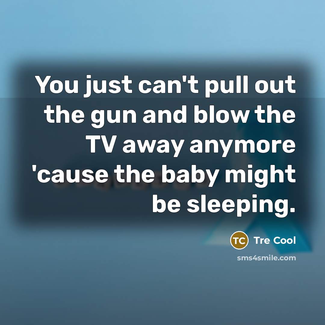 “You just can't pull out the gun and blow the…” quote by Tre Cool