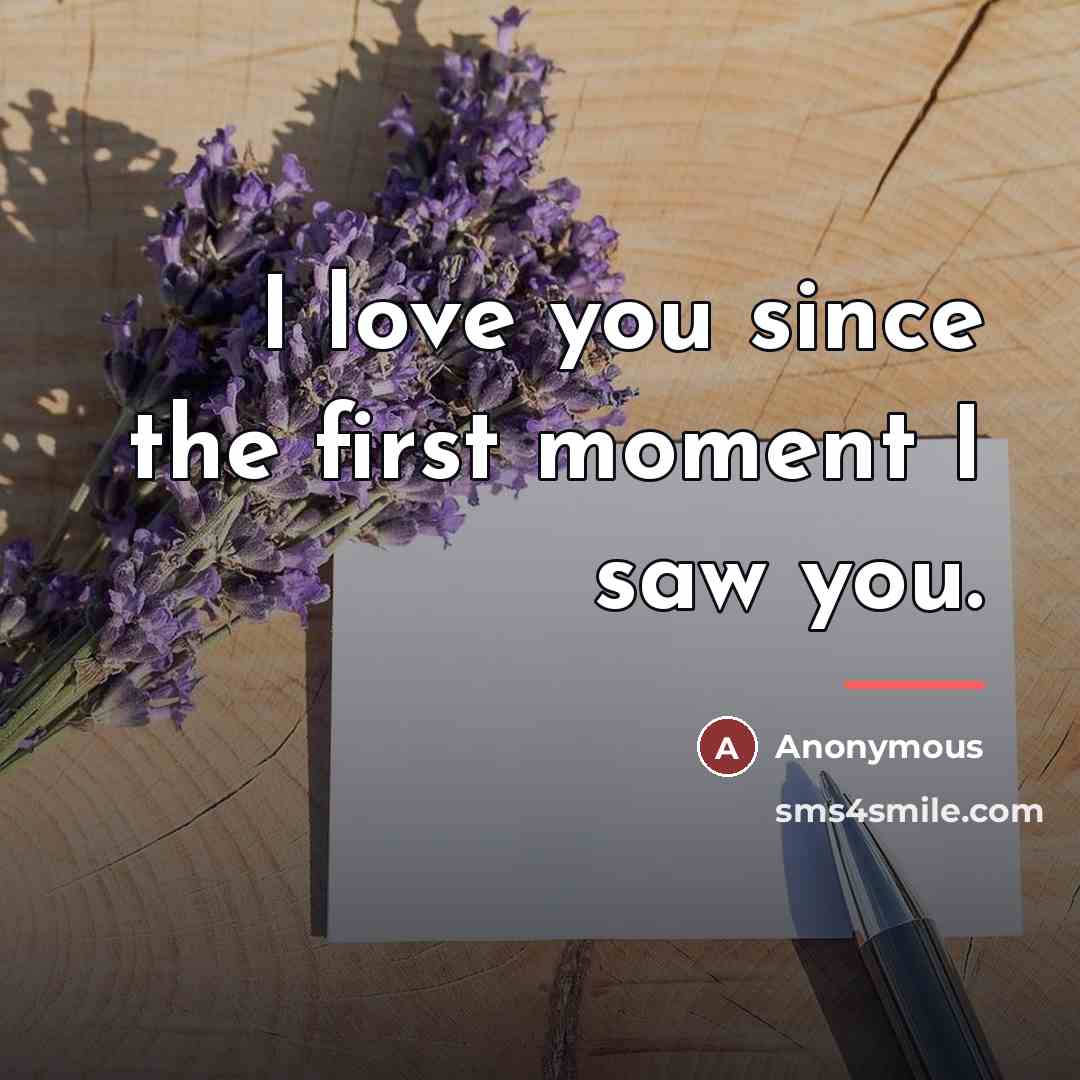 “I love you since the first moment I saw you.…” quote by Anonymous