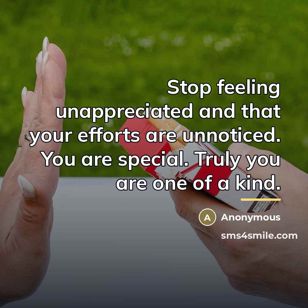 “Stop feeling unappreciated and that your efforts are unnoticed. You…” quote by Anonymous