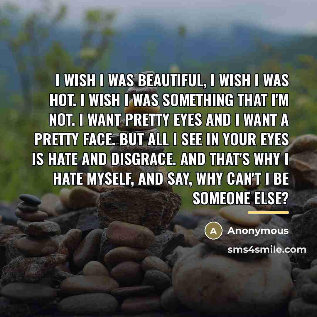 “I wish I was beautiful, I wish I was hot.…” quote by Anonymous