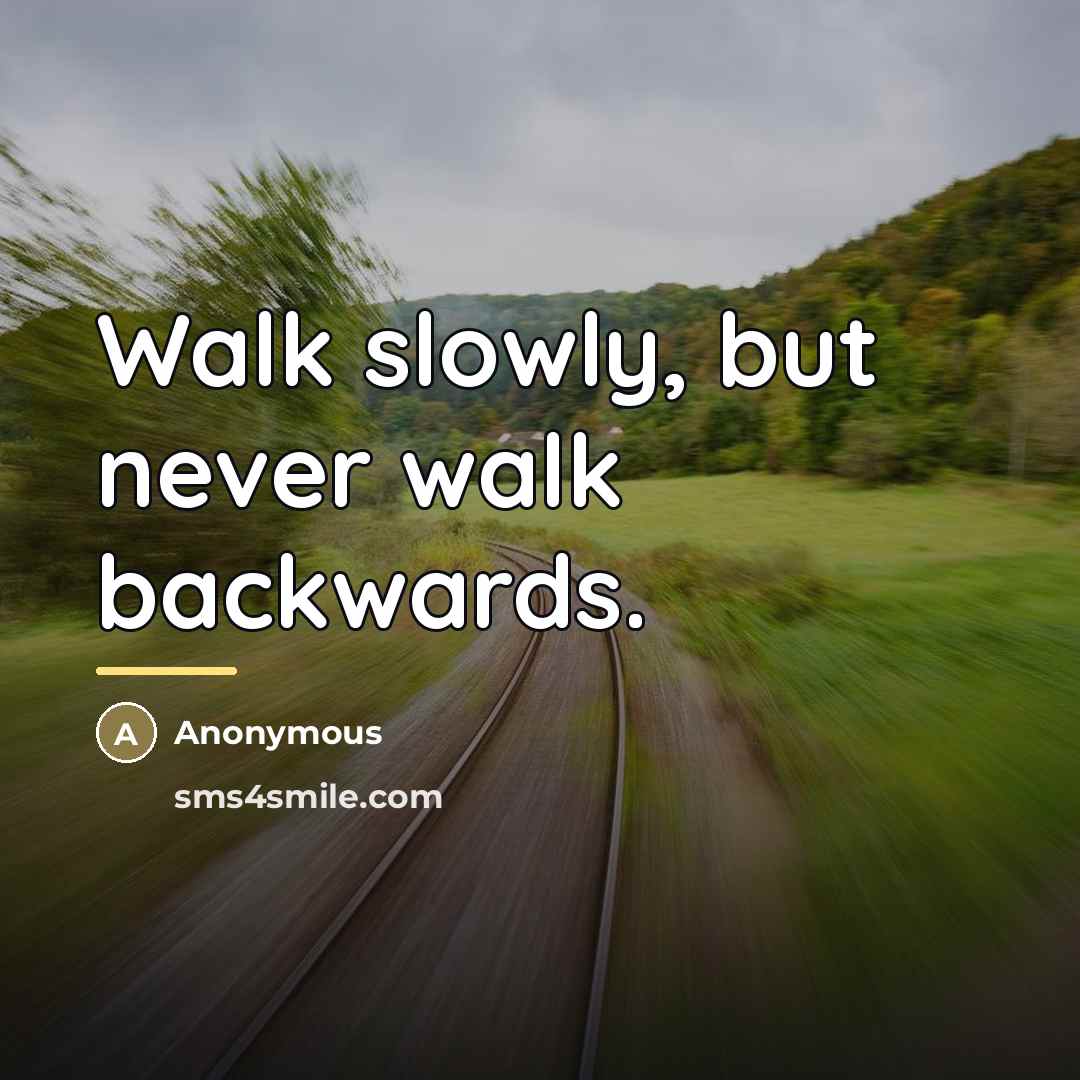 “Walk slowly, but never walk backwards.…” quote by Anonymous