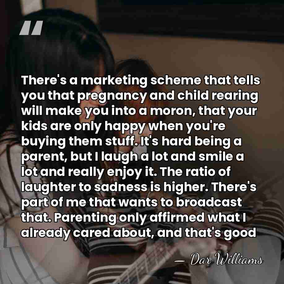 There's a marketing scheme that tells you that pregnancy and child rearing&hellip; - Dar Williams