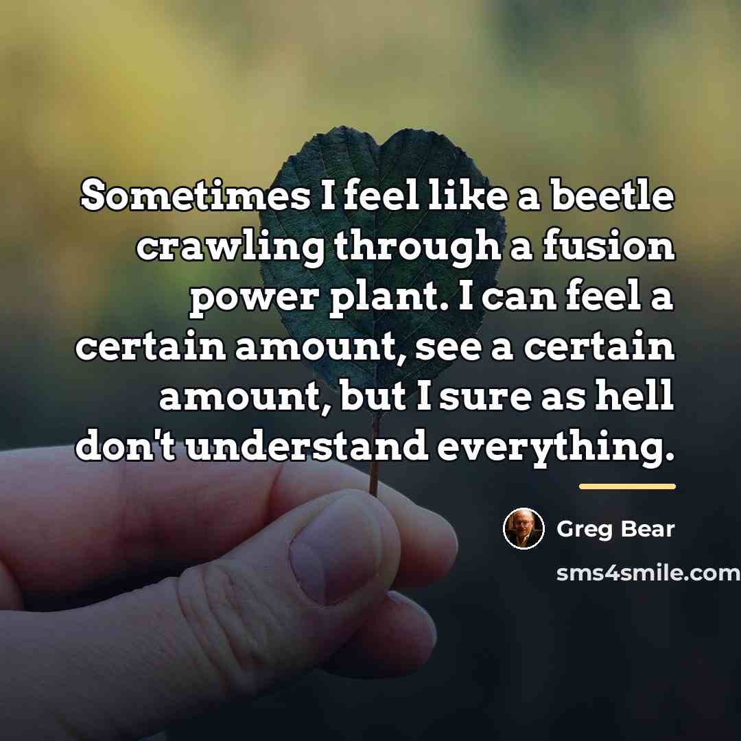 “Sometimes I feel like a beetle crawling through a fusion…” quote by Greg Bear
