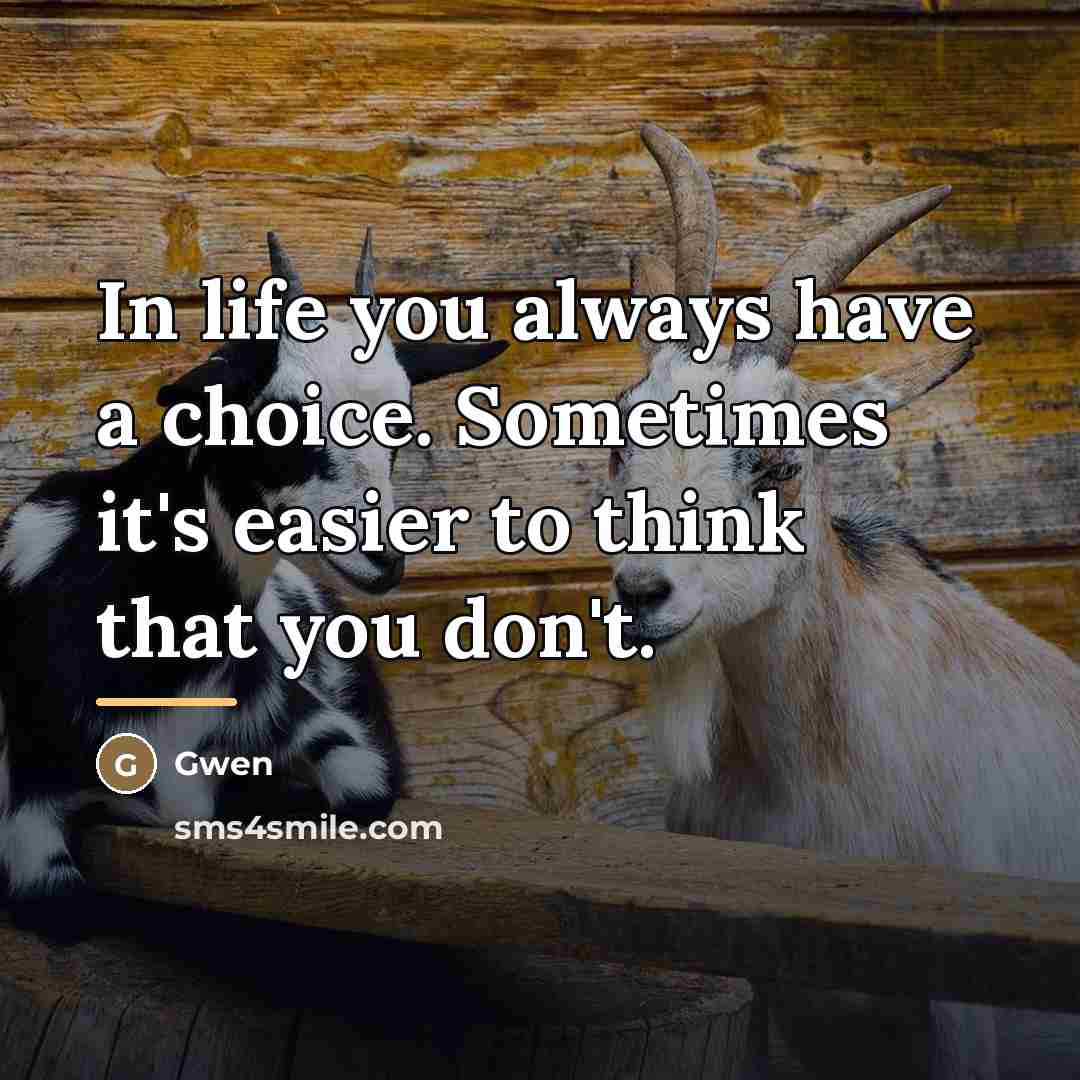 “In life you always have a choice. Sometimes it's easier…” quote by Anonymous