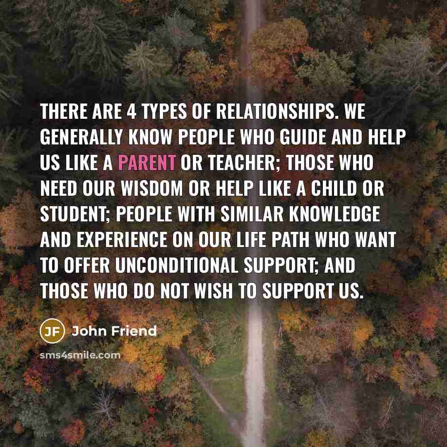 “There are 4 types of relationships. We generally know people…” quote by John Friend