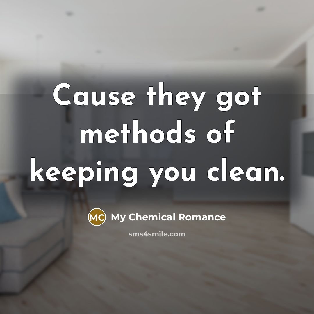 “Cause they got methods of keeping you clean.” quote by My Chemical Romance