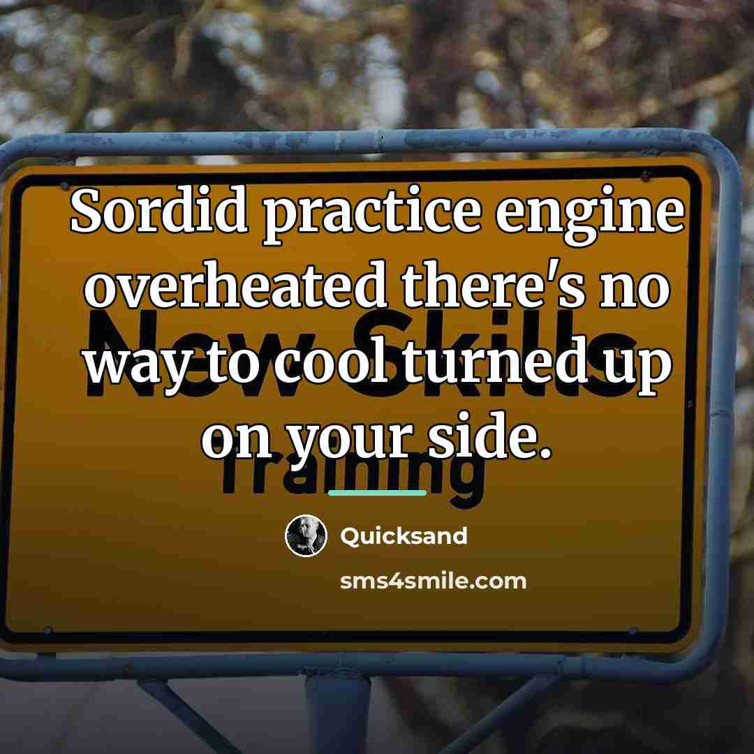 “Sordid practice engine overheated there's no way to cool turned…” quote by Quicksand