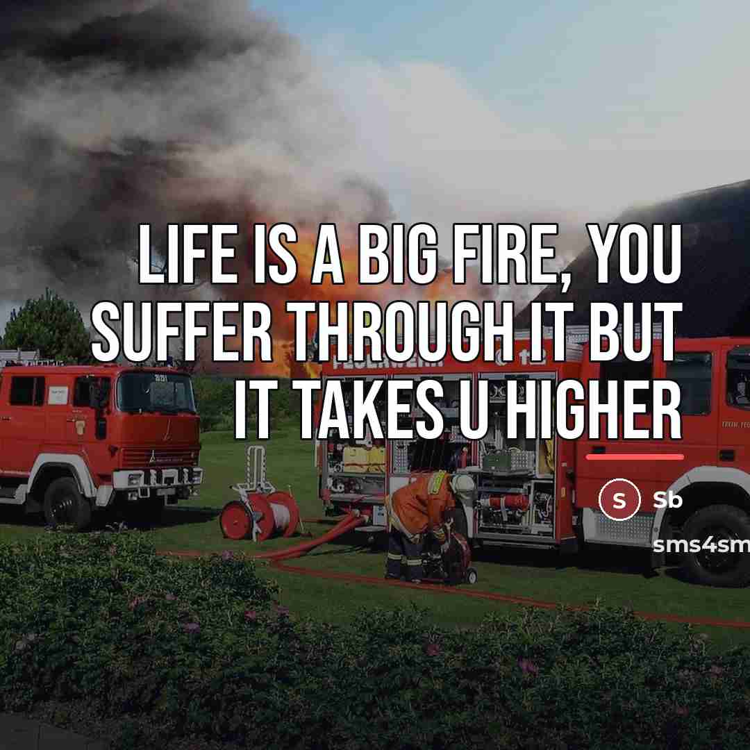 “Life is a big fire, you suffer through it but…” quote by Sb