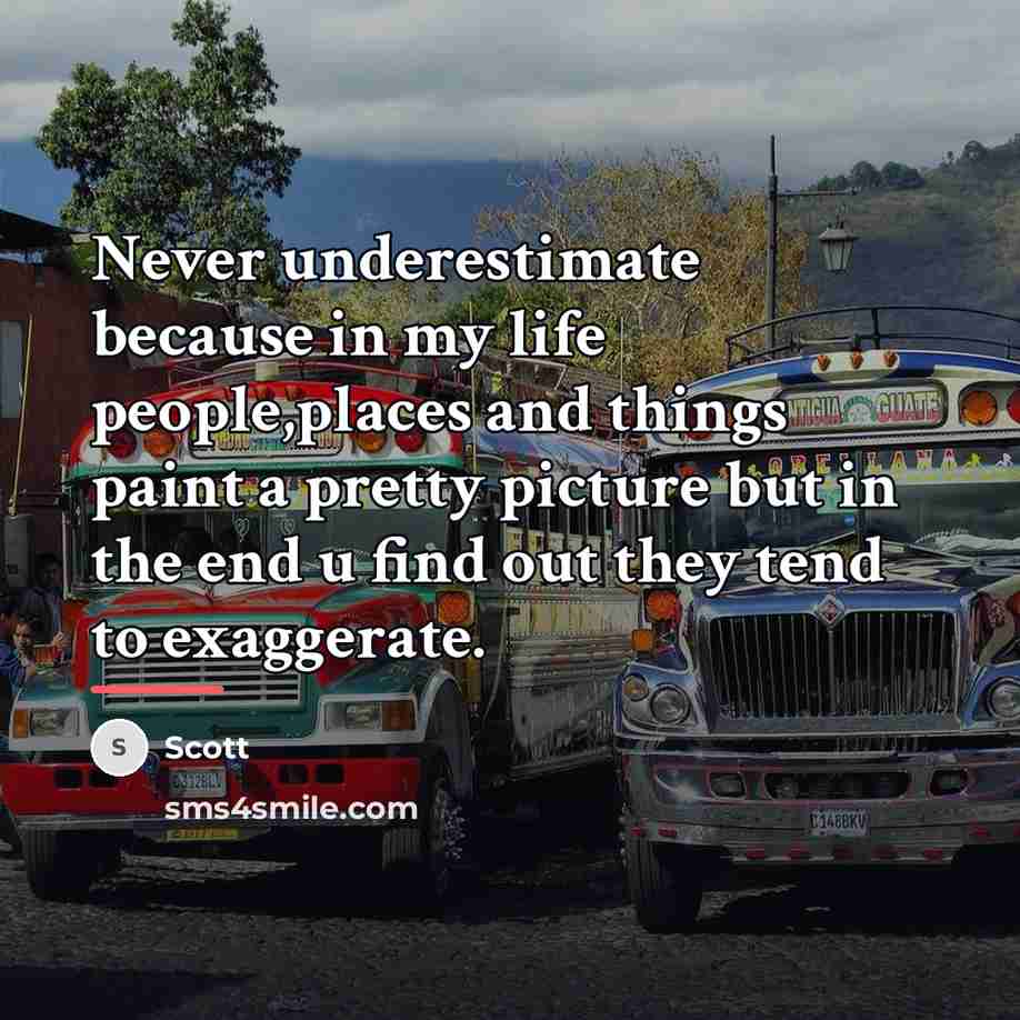 “Never underestimate because in my life people,places and things paint…” quote by Scott