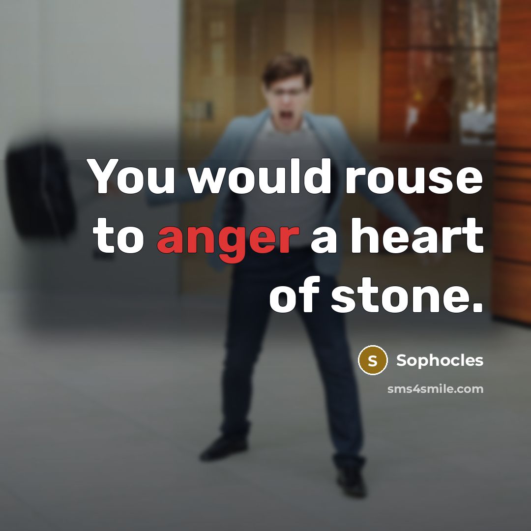 “You would rouse to anger a heart of stone.…” quote by Sophocles
