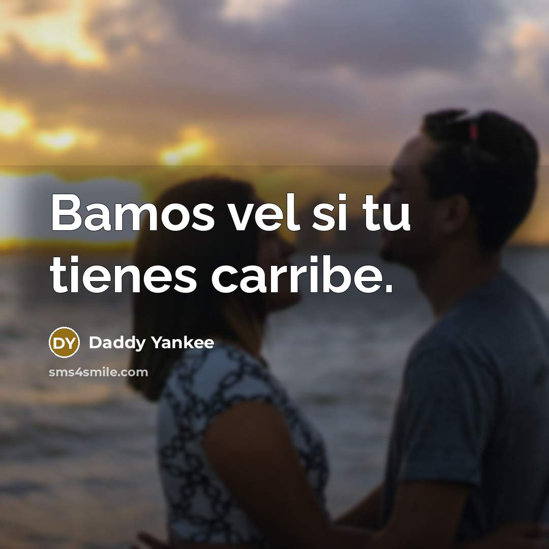 “Bamos vel si tu tienes carribe.” quote by Daddy Yankee