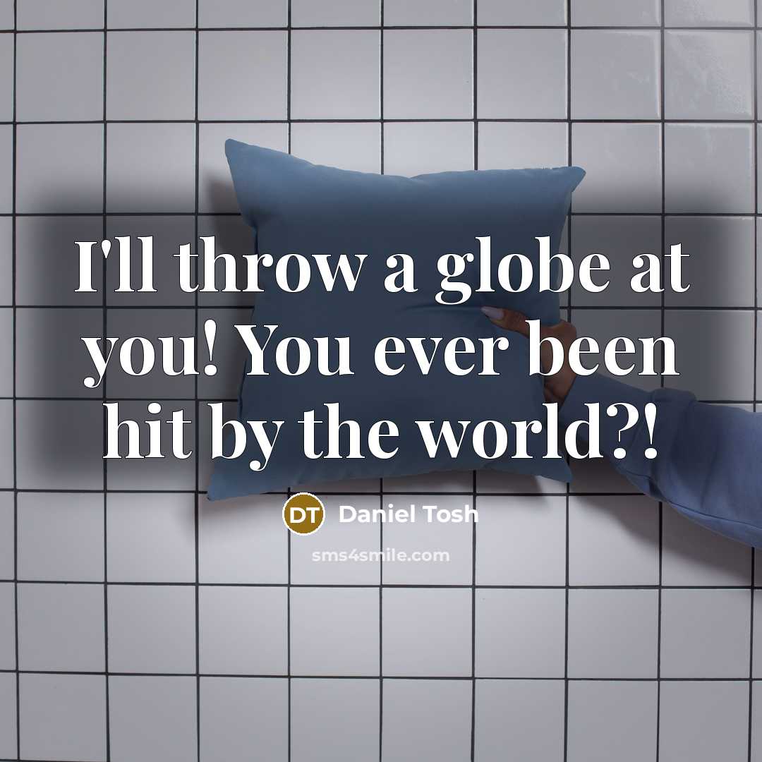 “I'll throw a globe at you! You ever been hit by the world?!” quote by Daniel Tosh