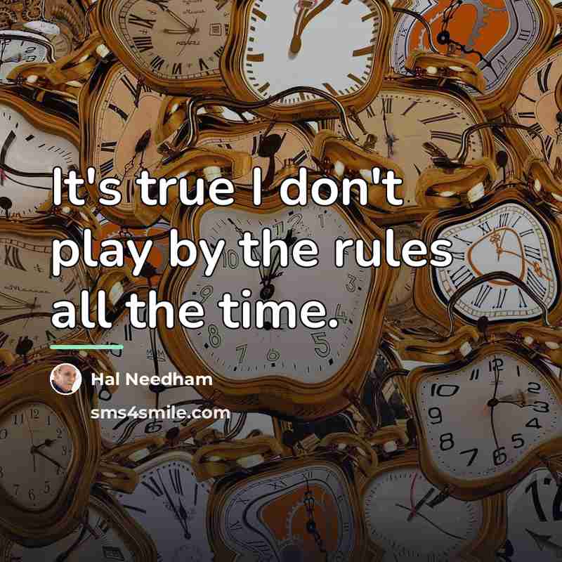 “It's true I don't play by the rules all the…” quote by Hal Needham