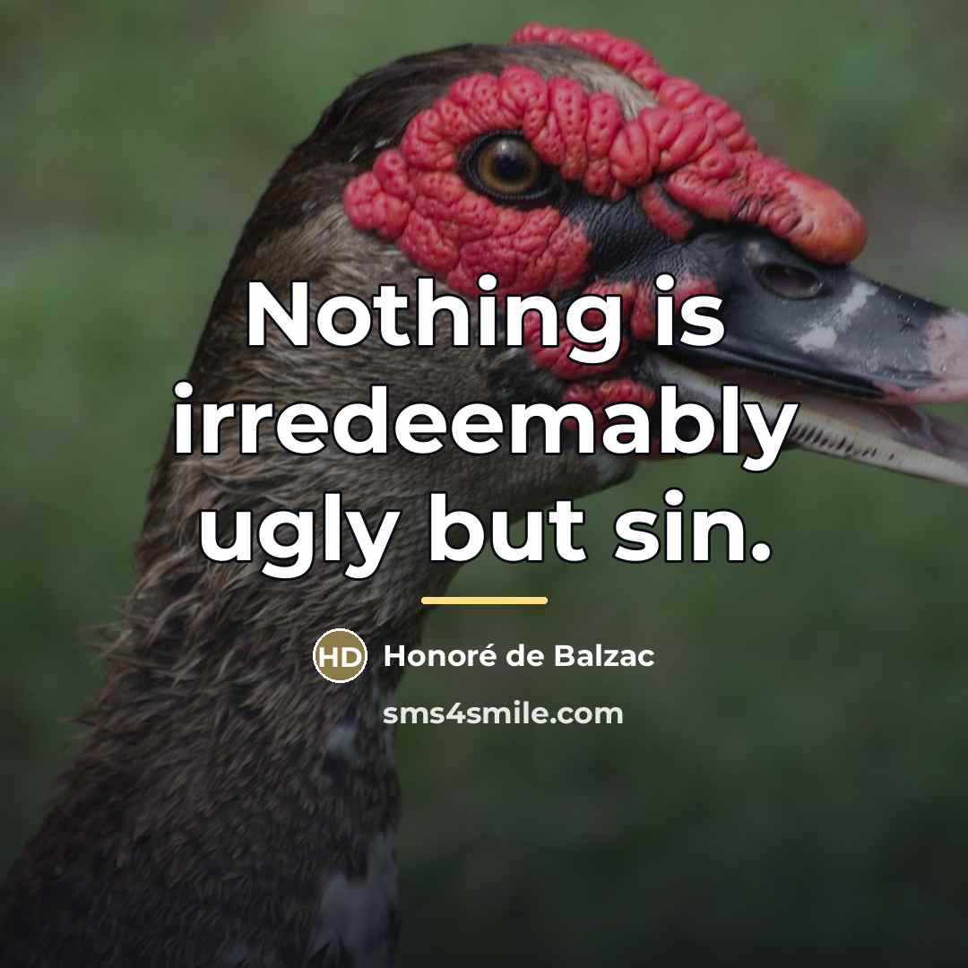 “Nothing is irredeemably ugly but sin.…” quote by Honore de Balzac